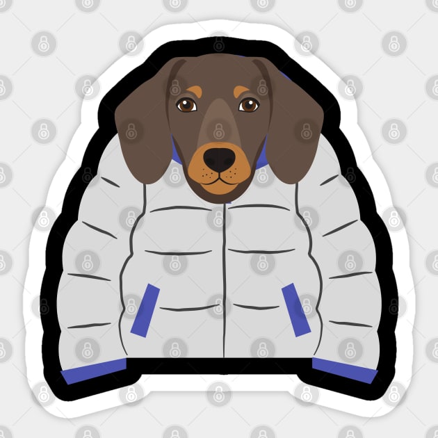 cool dog with a jacket Dog With A Jacket Sticker TeePublic